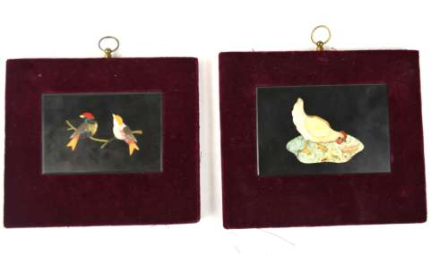 Two Pietra Dura Florence Plaques 18th Cen.