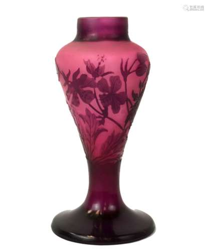 Gallie Cameo Glass Floral Vase