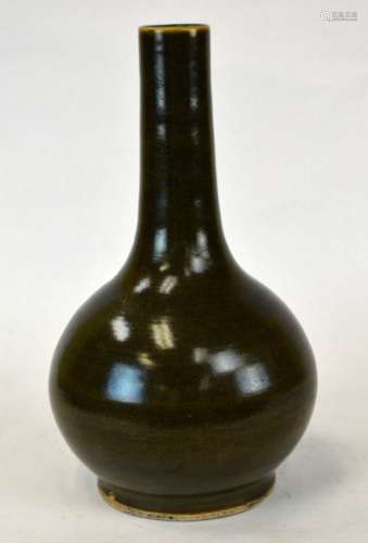 Chinese  Bottle-Shaped Teadust Glazed Vase