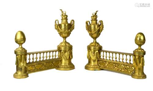 Pr Fine Gilt Bronze Chenets