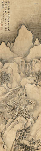 吴荣光 1831年作 雪景山水 立轴 水墨纸本