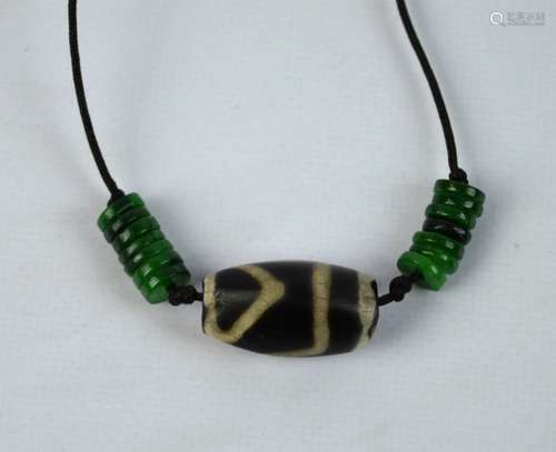 Tibetan Agate Dzi Bead Necklace