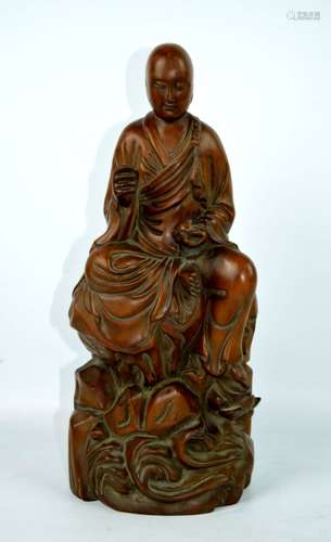 Chinese Carved Huang Yang Wood Lohan