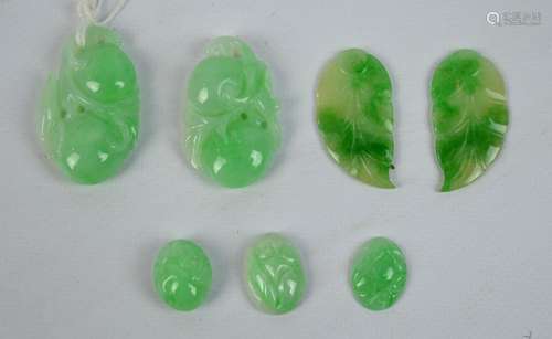 Christie's Early 20thC - 7 Carved Natural Jadeites