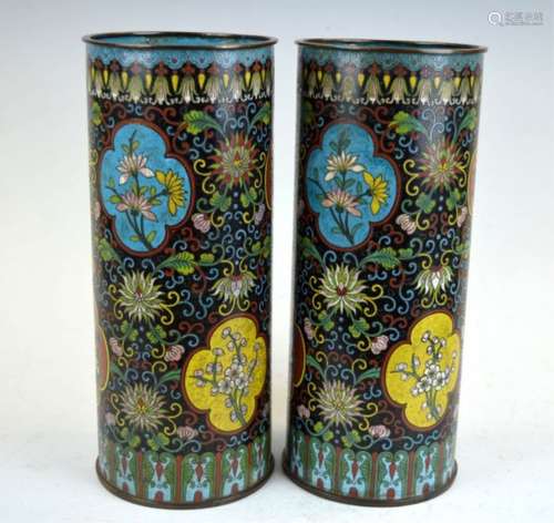 Pr. 19th Century Chinese Cloisonne Hat Stands