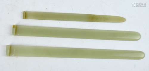 3 Qing Dynasty Chinese Jade Hair Blades