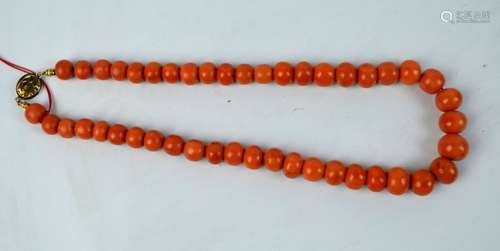 108 Grams of 19th C Graduated Coral Beads