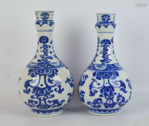 Fine Pr. Chinese Kangxi Blue & White Bottles