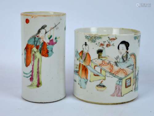 2 - 19th Century Enameled Porcelain Bitongs