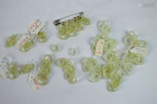 Good Group of Double & Triple White Jade Rings