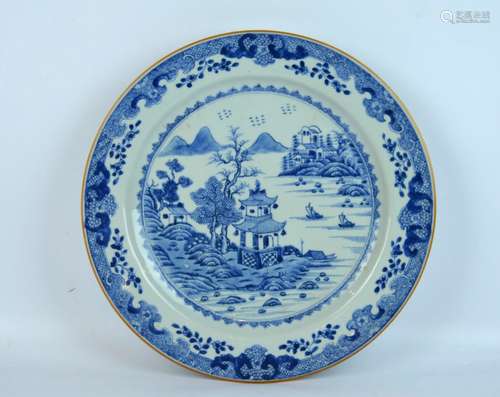 18th C Chinese Blue & White Porcelain Plate