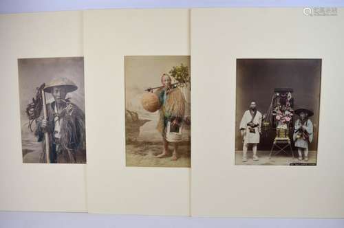 3 Vintage Japanese Albumen Photographs