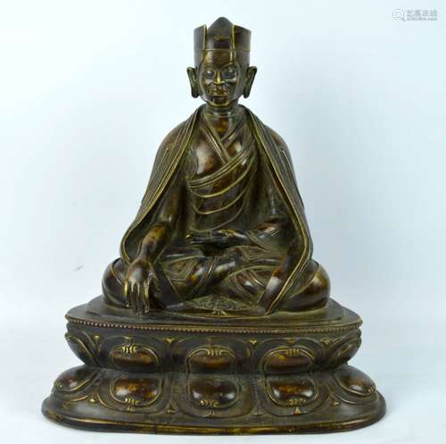 Qing or Earlier Tibet Bronze & Silver Lama