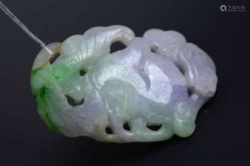 Chinese Qing Green & Lavender Natural Jadeite