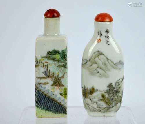 2 - 19th Century Chinese Porcelain Snuff Bottles