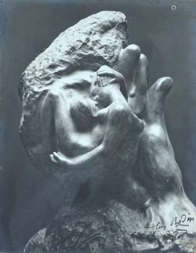 1900 Vintage Gelatin Silver Print signed A. Rodin