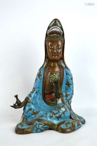 19th/20th Chinese Enameled Bronze Guanyin