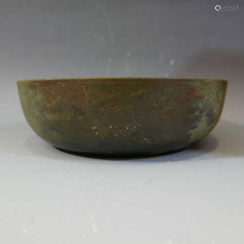 ANTIQUE CHINESE BRONZE BOWL - TANG DYNASTY
