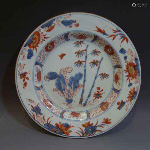 ANTIQUE CHINESE IMARI PORCELAIN PLATE - 18TH CENTURY