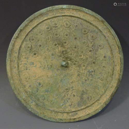 ANTIQUE CHINESE BRONZE MIRROR - SONG TO MING DYNASTY