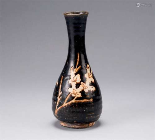 宋 吉州窑黑釉梅花胆瓶