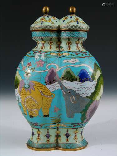 Chinese Cloisonne Vase, Early 20th Century