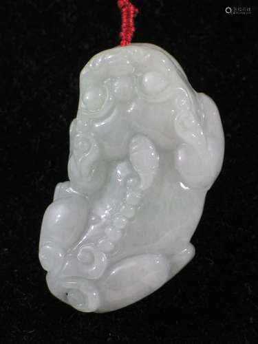 Chinese Carved Jadeite Pendant