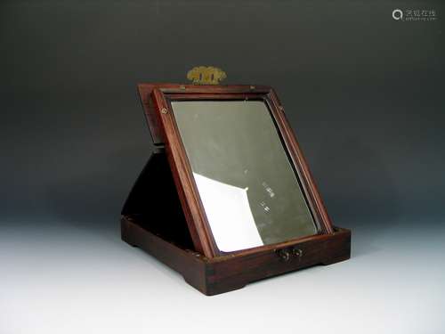 Antique Chinese Hardwood Mirror Box.