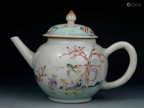 Antique Chinese Famille Rose Porcelain Teapot, 18th