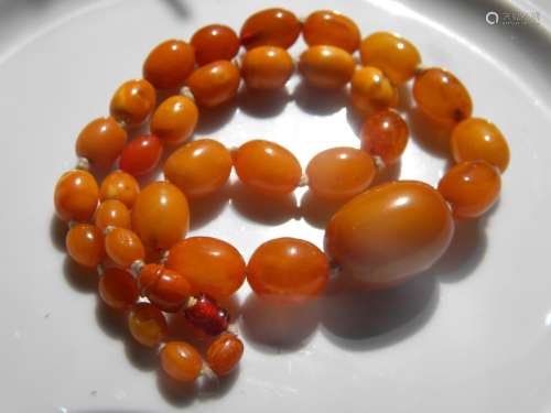 Antique Butter Scotch Amber Beads Necklaces
