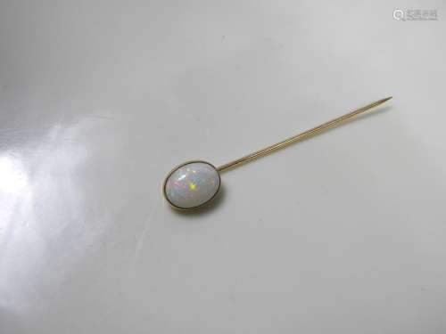 Antique 14K Gold Opal Pin