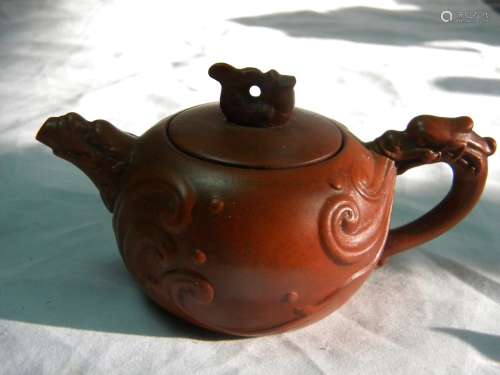 Vintage Chinese Yixing Zisha Teapot Bamboo