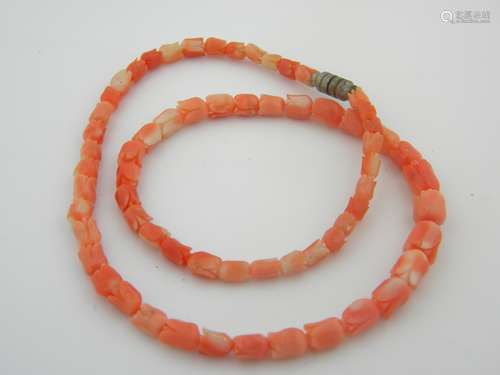 Natural Carved Tuplip Flower Pink Coral Necklace