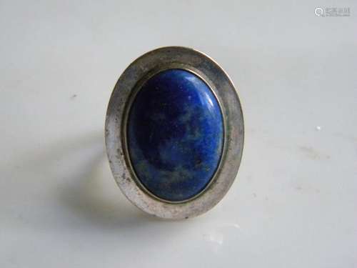 Antique Silver Lapis Ring