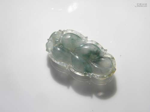 Natural Green Jadeite Leaf Pendant