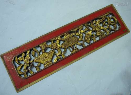 Gold Gilt Carve Wood Panel