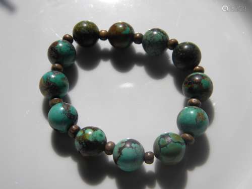 Antique Natural Turquoise Bead Bracelet