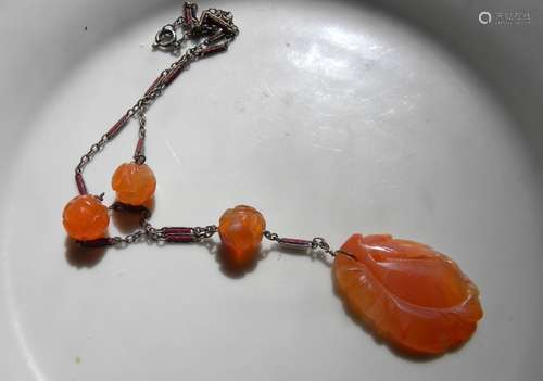 Antique Chinese Carnelian Necklace