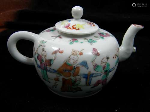 Antique Chinese Famille Rose Teapot Tongzhi Period