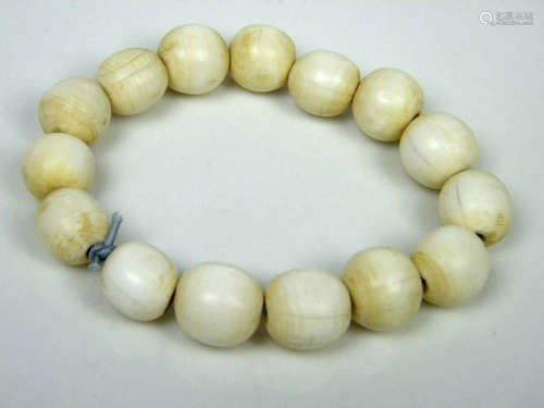 Antique Ivory Beads Bracelet, size of the bead 13mm