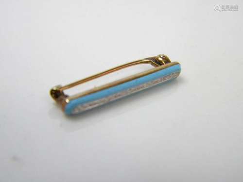 Antique Turquoise 14K Gold Brooch Pin