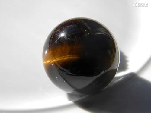 Antique Chinese Tiger's Eye Ball Desk Diaplay