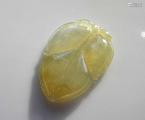Natural Grade A Yellow Jadeite Pendant