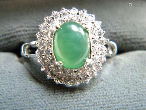 Natural Green Jadeite Ring