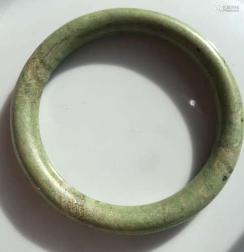 Antique Chinese Green Jade Bangle Bracelet