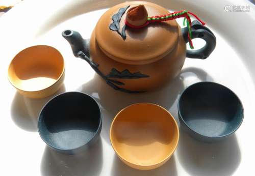 Set of vintage Chinese Yixing Zisha Teapot