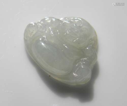 Natural Grade A White Jadeite Buddha Pendant