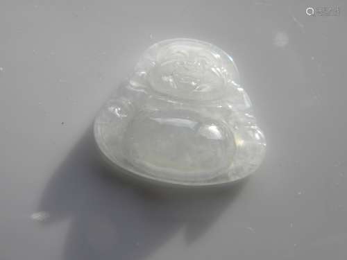 Natural Grade A White Jadeite Buddha Pendant