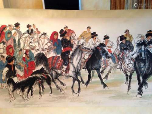 Chinese Ink/Color Painting on Paper, Signed