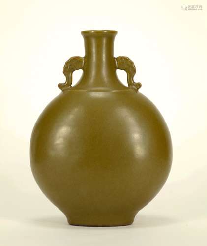 Chinese Tea Glazed Porcelain Vase